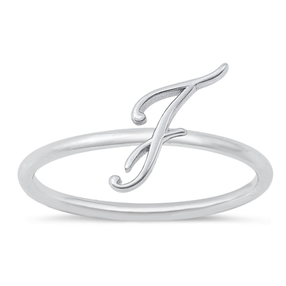 Sterling Silver "F" Initial Ring