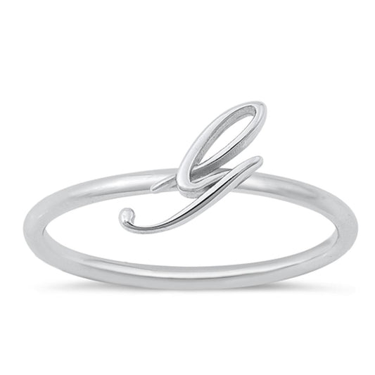 Sterling Silver "G" Initial Ring