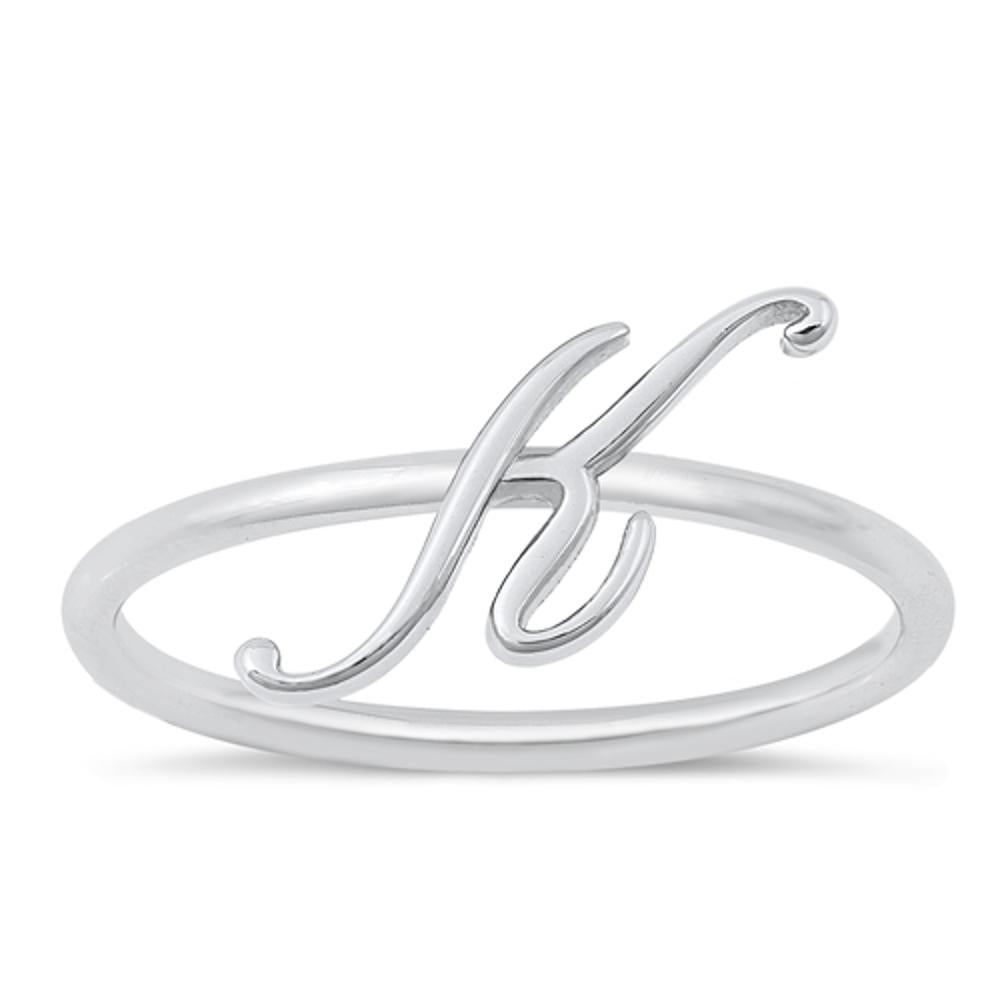 Sterling Silver "K" Initial Ring