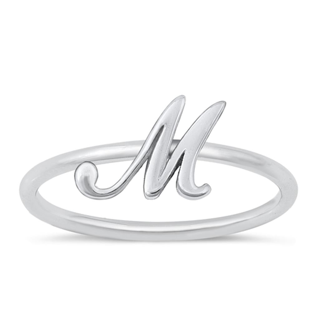 Sterling Silver "M" Initial Ring