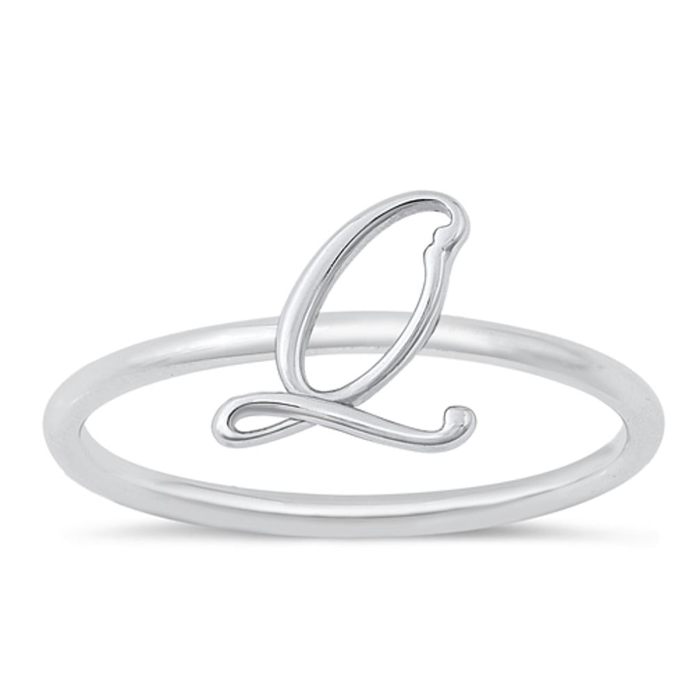 Sterling Silver "Q" Initial Ring