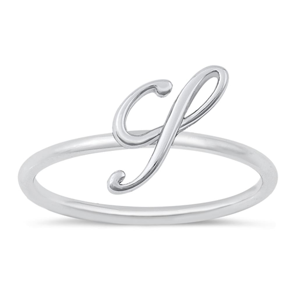 Sterling Silver "S" Initial Ring