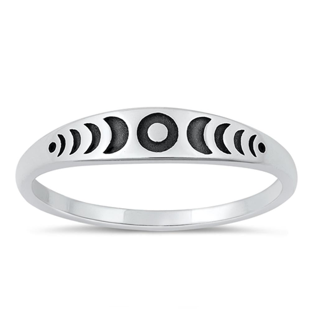 Sterling Silver Moon Phases Ring