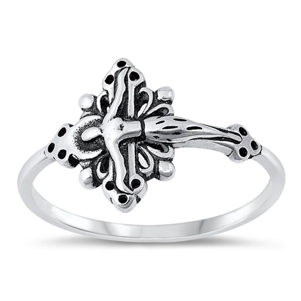 Sterling Silver Crucifix Ring