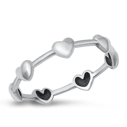 Sterling Silver Heart Eternity Ring