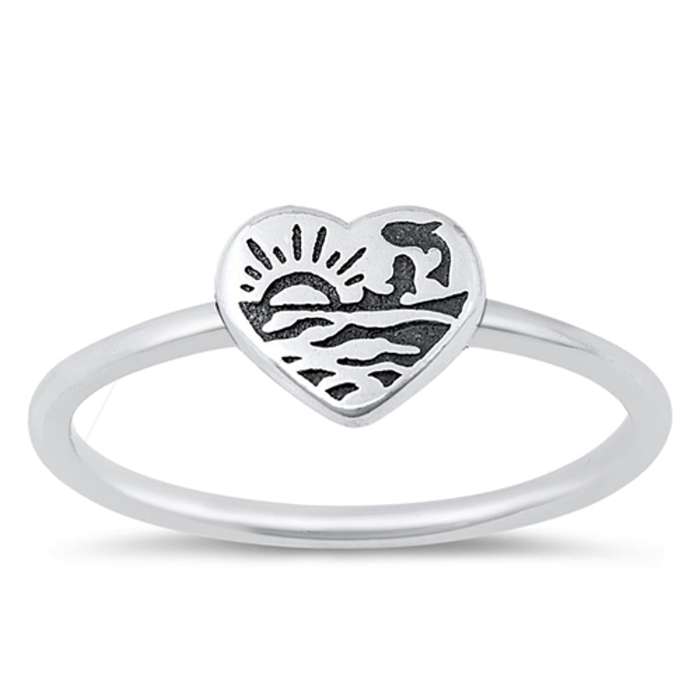 Sterling Silver Beach Sunset Ring