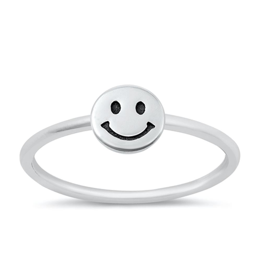 Sterling Silver Happy Face Ring