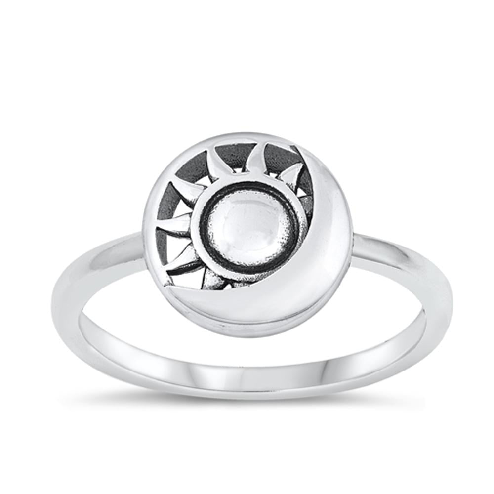 Sterling Silver Sun & Moon Ring