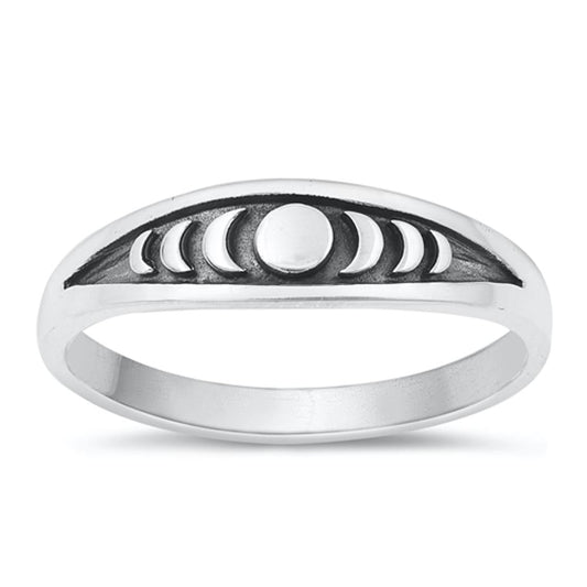 Sterling Silver Moon Phases Ring