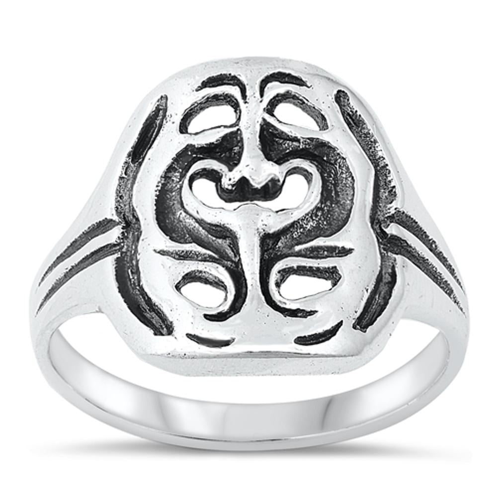 Sterling Silver Comedy Tragedy Masks Ring