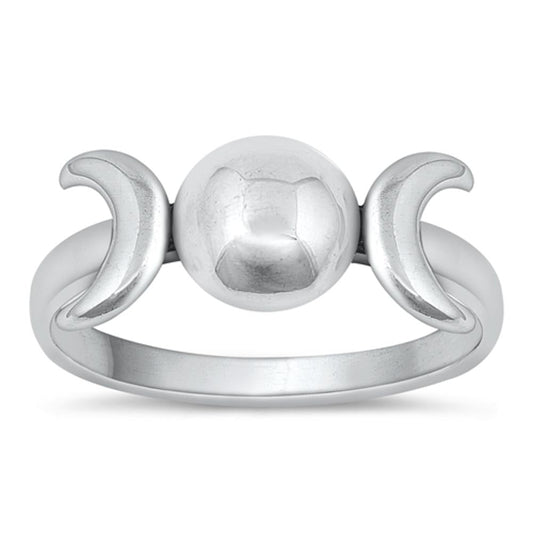 Sterling Silver Crescent Moon Ring