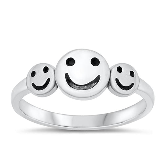 Sterling Silver Smiley Face Ring