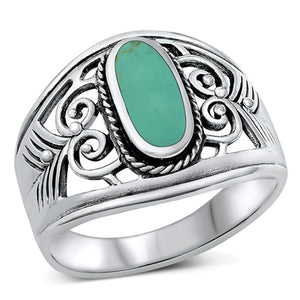 Large Chunk Turquoise Beautiful Ring New .925 Sterling Silver Band Sizes 4-10