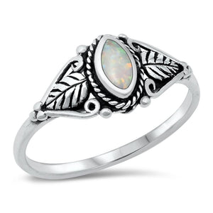 Vintage Bali White Lab Opal Unique Ring New .925 Sterling Silver Band Sizes 4-10