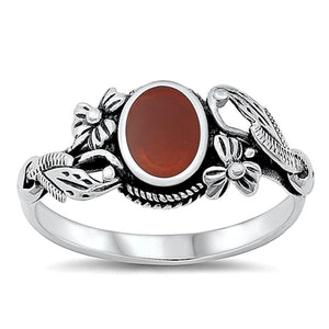 Sterling Silver Coral Ring