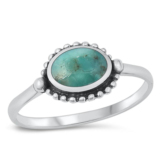 Sterling Silver Turquoise Bali Ring