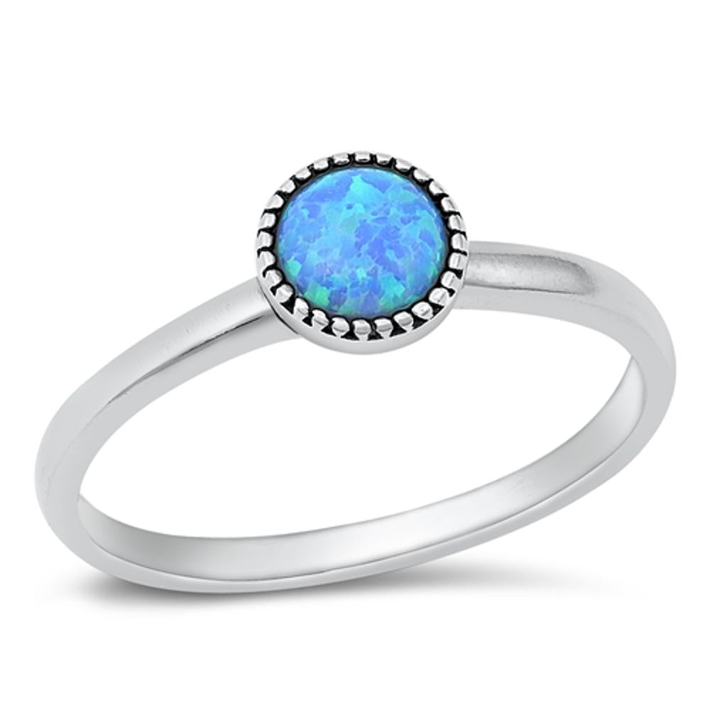 Sterling Silver Blue Lab Opal Ring