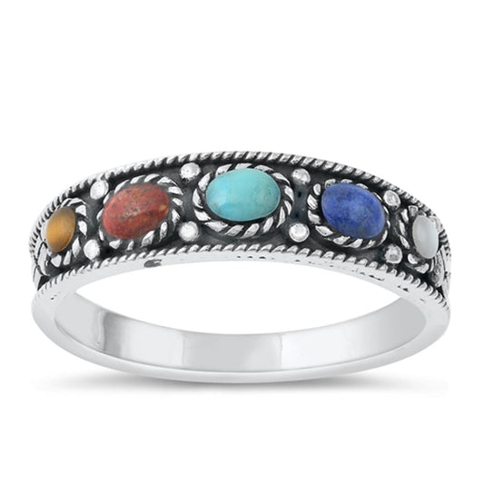 Sterling Silver Oxidized Turquoise Ring