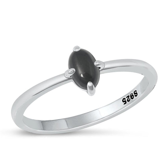 Sterling Silver Black Agate Ring