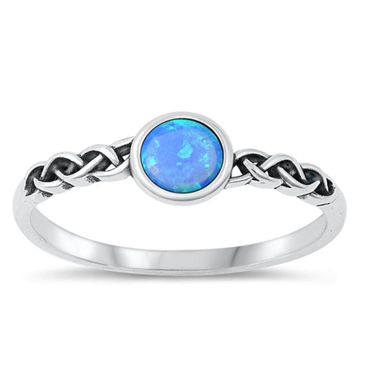 Sterling Silver Blue Lab Opal Ring