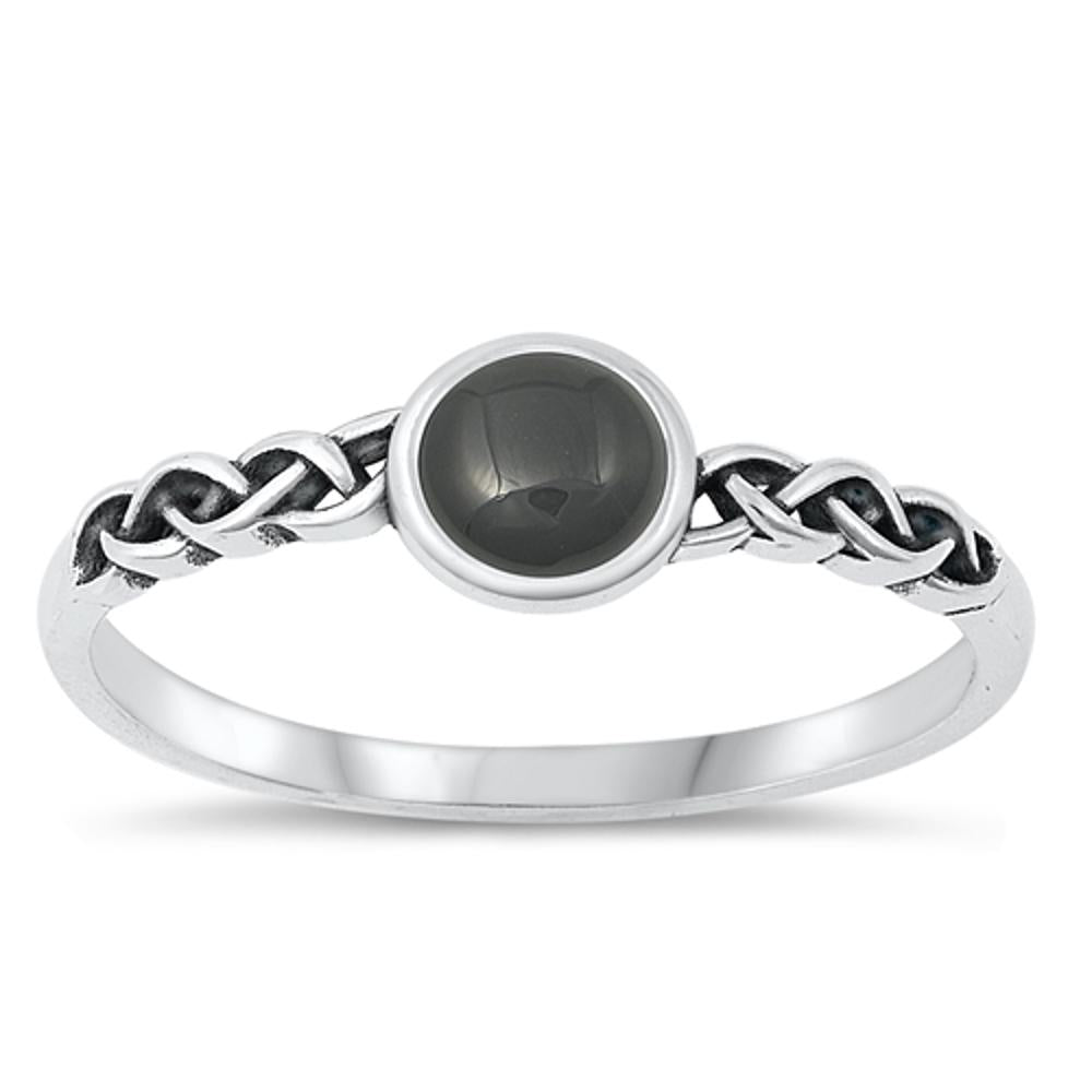 Sterling Silver Black Agate Ring