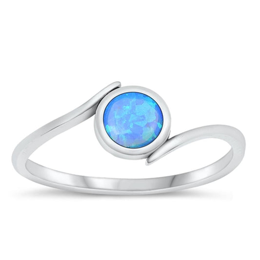 Sterling Silver Blue Lab Opal Ring