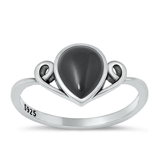 Sterling Silver Black Agate Ring