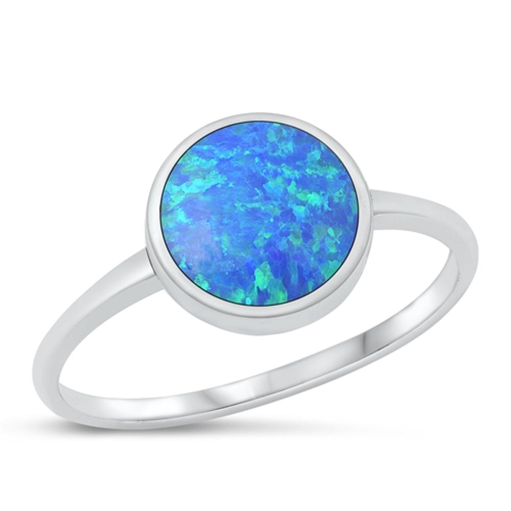 Sterling Silver Blue Lab Opal Cocktail Ring