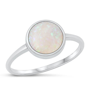 Sterling Silver White Lab Opal Cocktail Ring