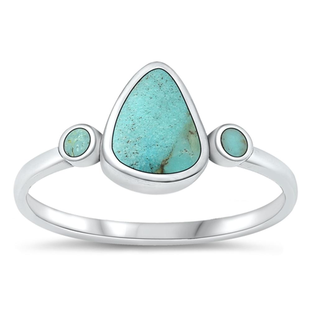 Sterling Silver Turquoise Pear Ring