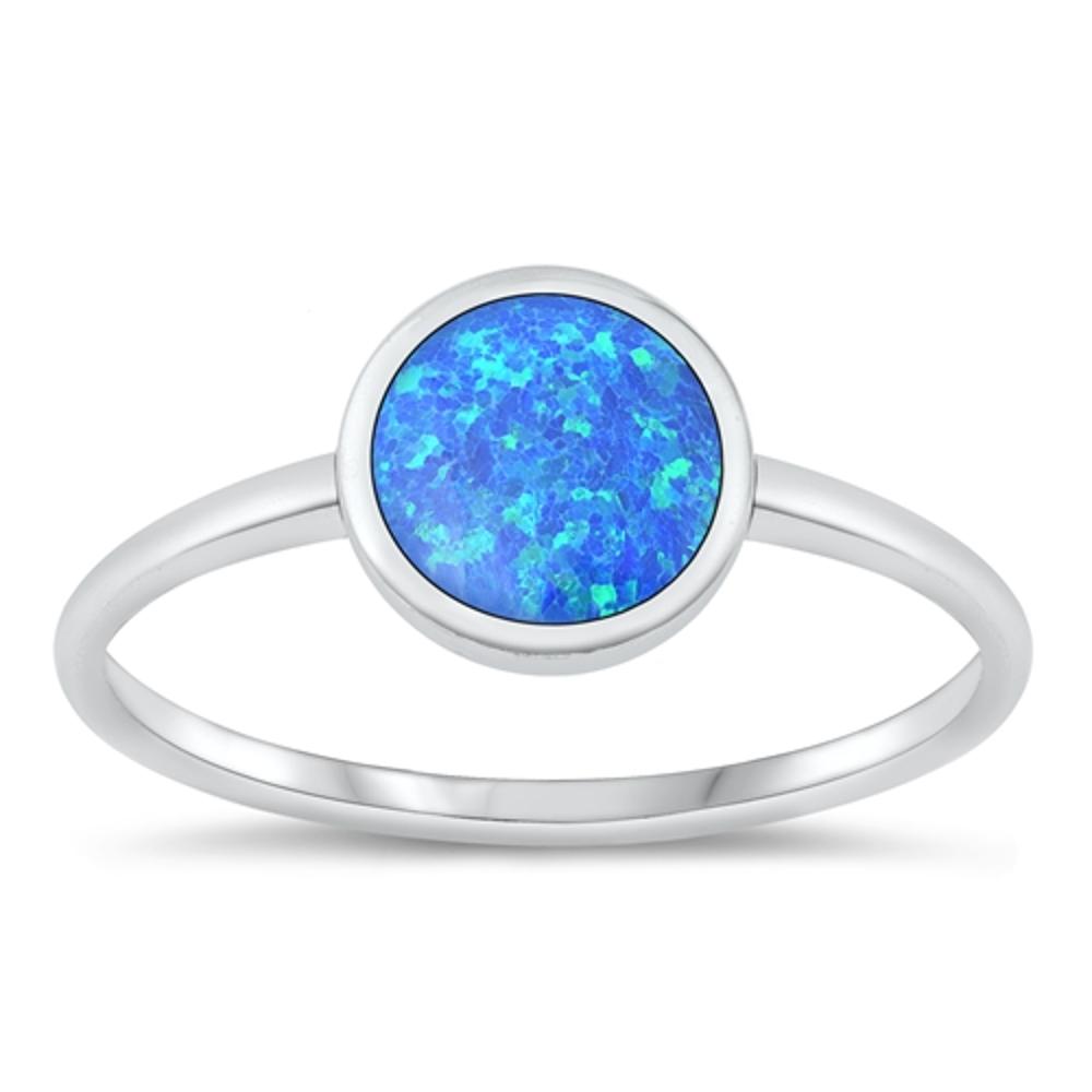 Sterling Silver Blue Lab Opal Ring