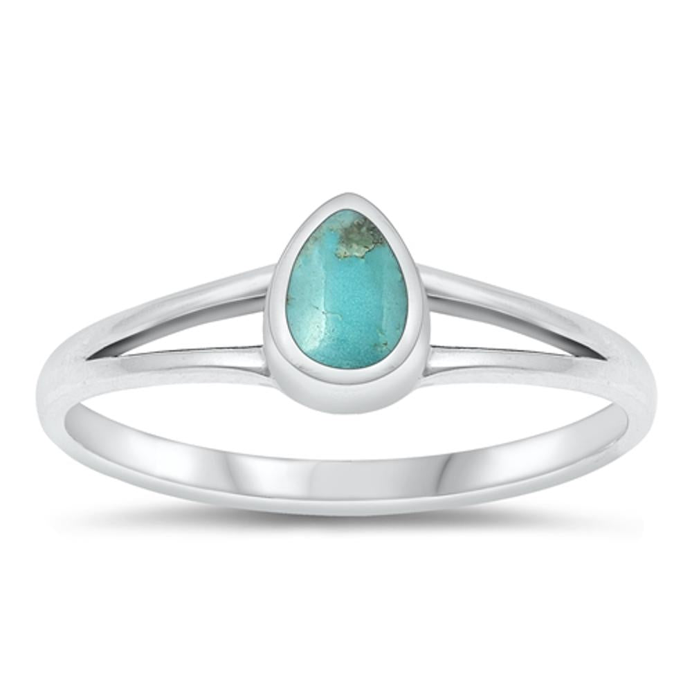 Sterling Silver Turquoise Teardrop Ring