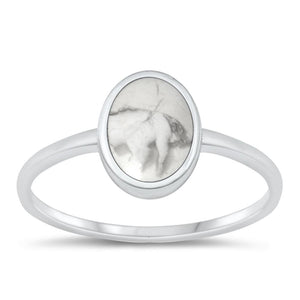 Sterling Silver White Buffalo Turquoise Ring