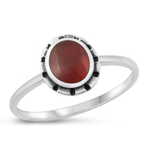 Sterling Silver Red Agate Ring