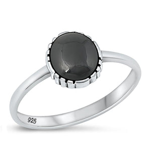 Sterling Silver Black Agate Ring