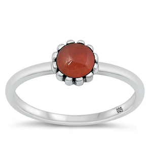 Sterling Silver Red Agate Ring