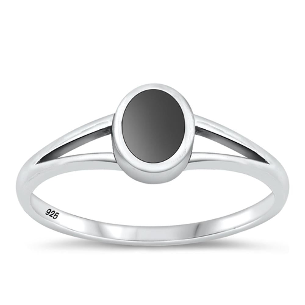 Sterling Silver Black Agate Ring