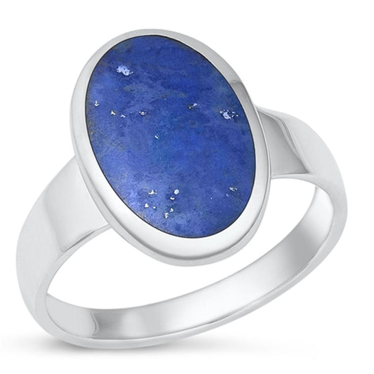 Sterling Silver Oval Blue Lapis Cocktail Ring