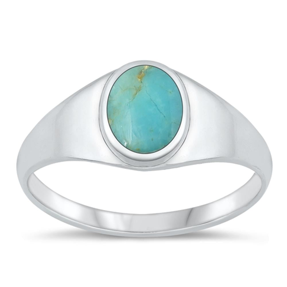 Sterling Silver Turquoise Signet Ring