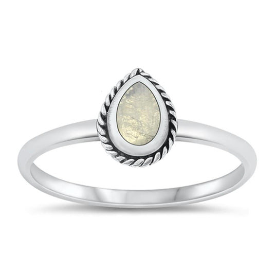 Sterling Silver Moonstone Teardrop Ring