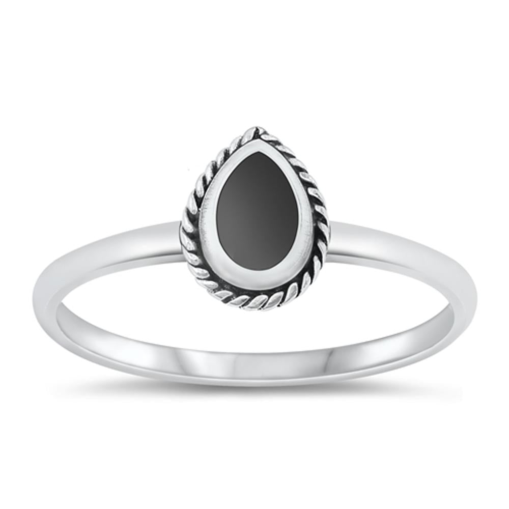 Sterling Silver Black Agate Ring