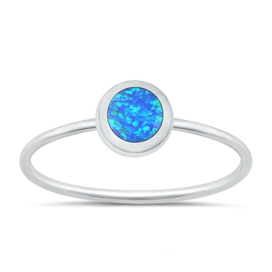 Sterling Silver Blue Lab Opal Ring