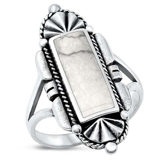 Sterling Silver White Buffalo Turquoise Ring