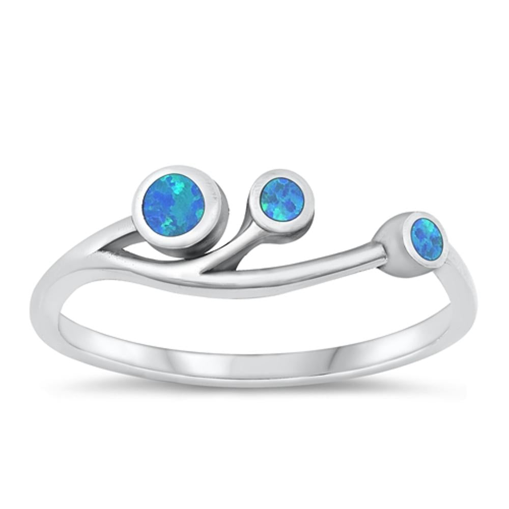 Sterling Silver Blue Lab Opal Ring