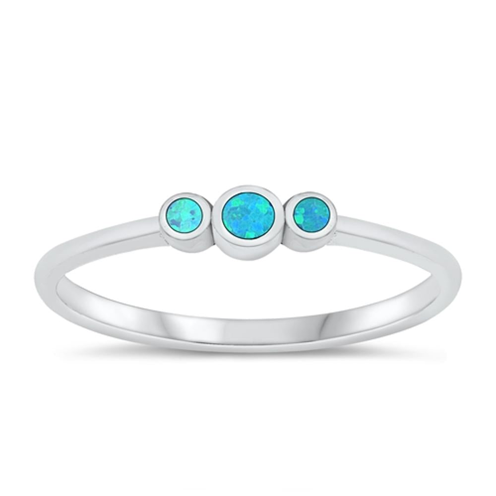 Sterling Silver Blue Lab Opal Ring