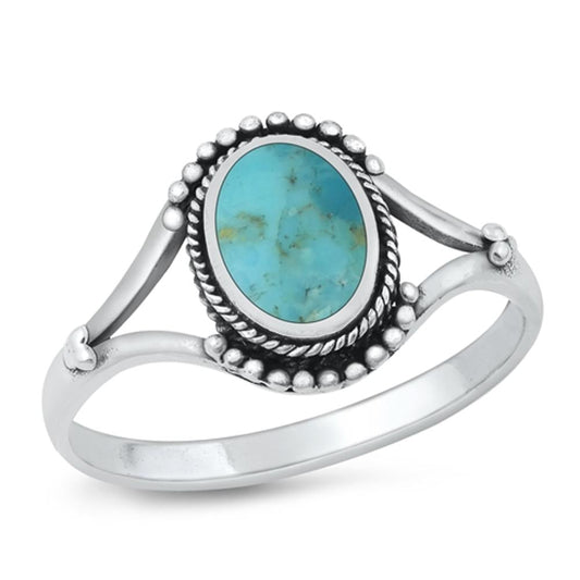 Sterling Silver Turquoise Bali Cocktail Ring