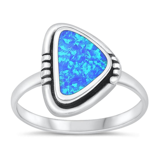 Sterling Silver Blue Lab Opal Ring