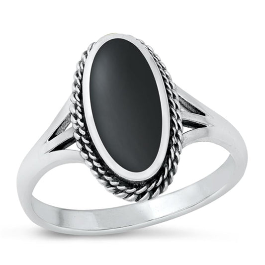 Sterling Silver Black Agate Ring