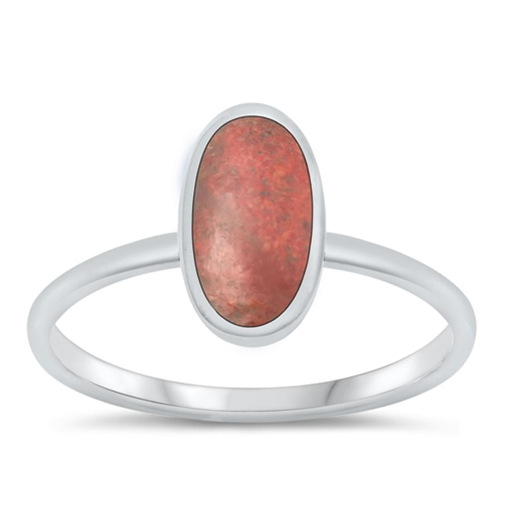 Sterling Silver Coral Ring