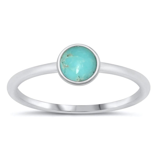 Sterling Silver Round Turquoise Ring